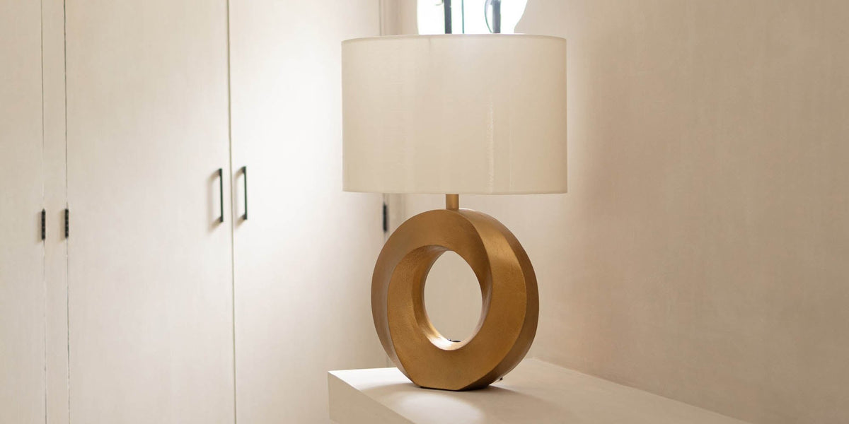 Bastien Antique Brass Open Ring Table Lamp