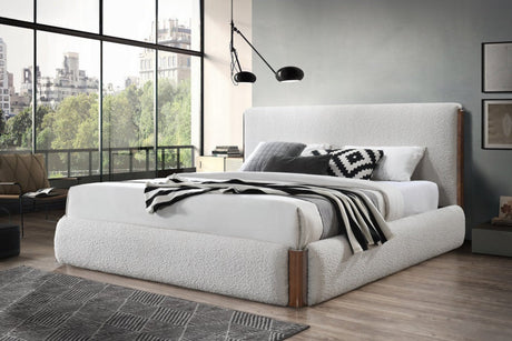 Reggie Upholstered Platform Bed - Cream