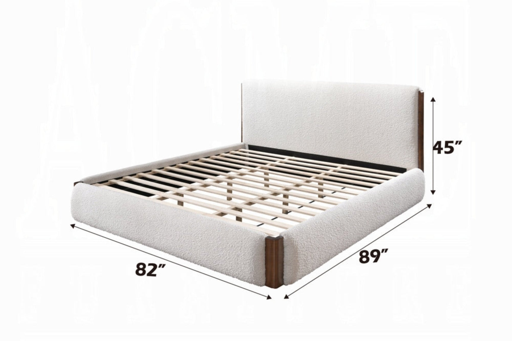 Reggie Upholstered Platform Bed - Cream