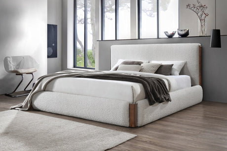 Reggie Upholstered Platform Bed - Cream