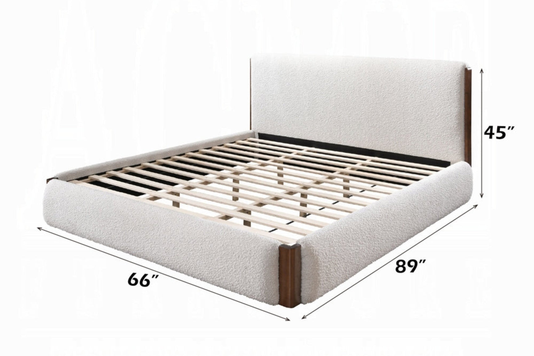 Reggie Upholstered Platform Bed - Cream