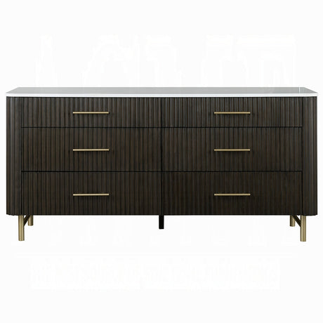 Laffery Luxury Chanel Detail Dresser - Espresso