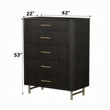 Laffery Luxury Chanel Detail Chest - Espresso