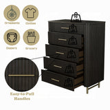 Laffery Luxury Chanel Detail Chest - Espresso
