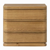 Yami 3 Drawer Wood Nightstand - Beige Oak