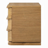 Yami 3 Drawer Wood Nightstand - Beige Oak