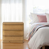 Yami 3 Drawer Wood Nightstand - Beige Oak
