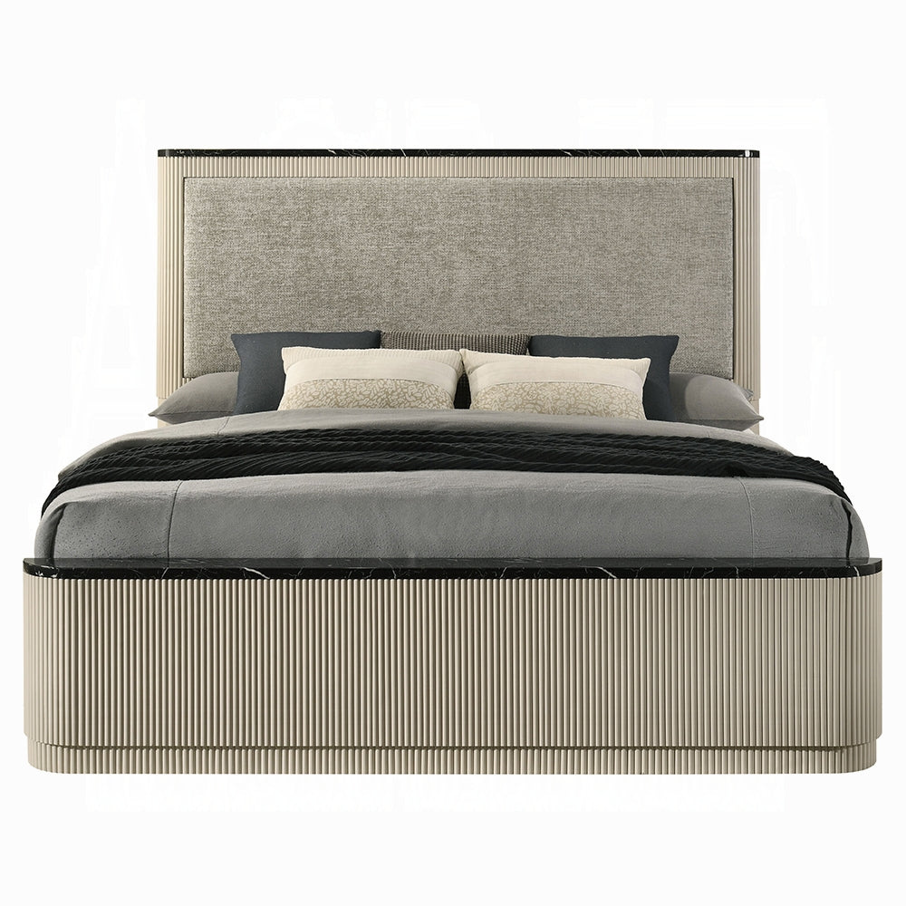 Rhone Luxury Chanel Detail Bed - Greyish Beige