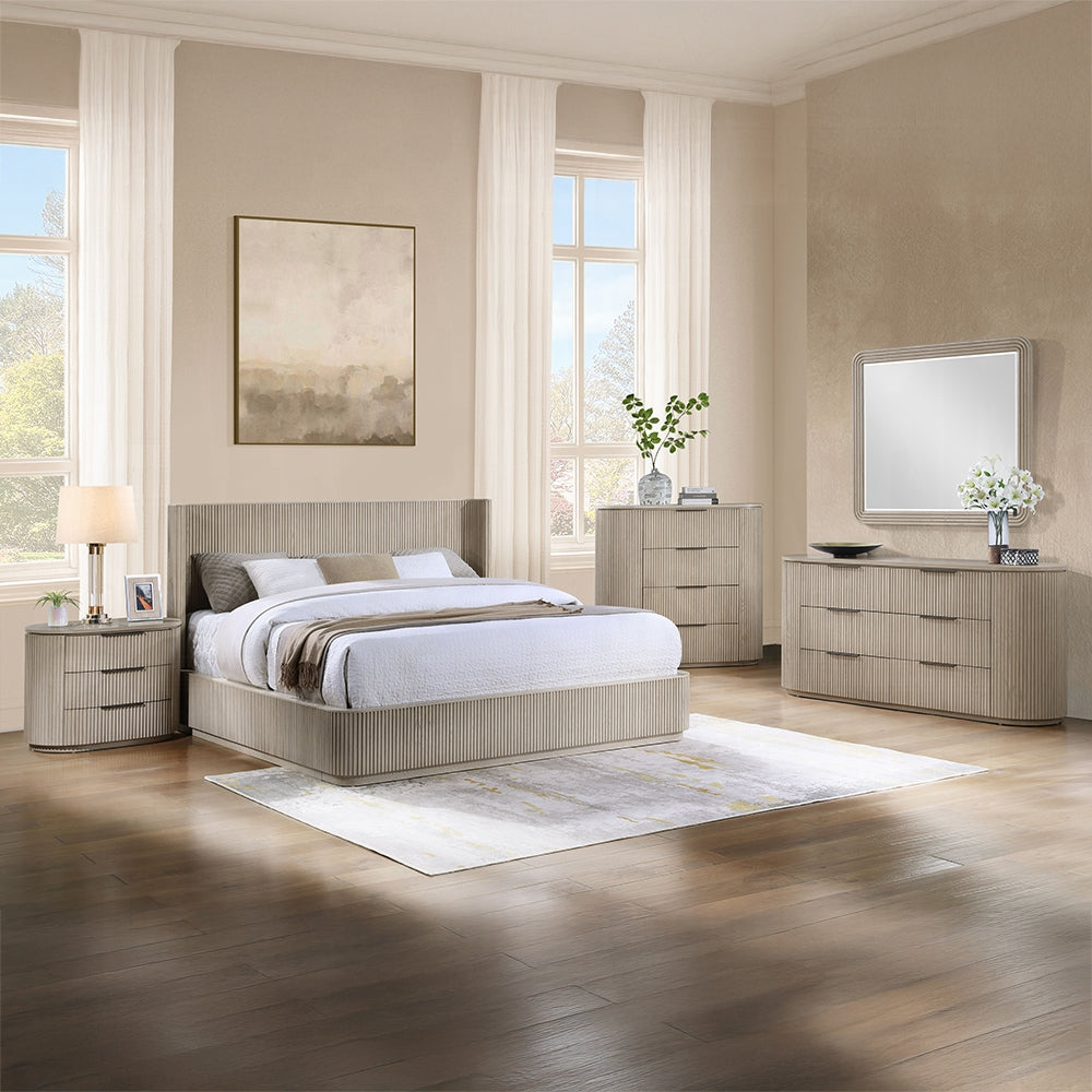 Chianti Luxury Beveled Edge Mirror - Light Oak