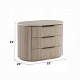 Chianti Luxury Chanel Nightstand w/USB Port - Light Oak
