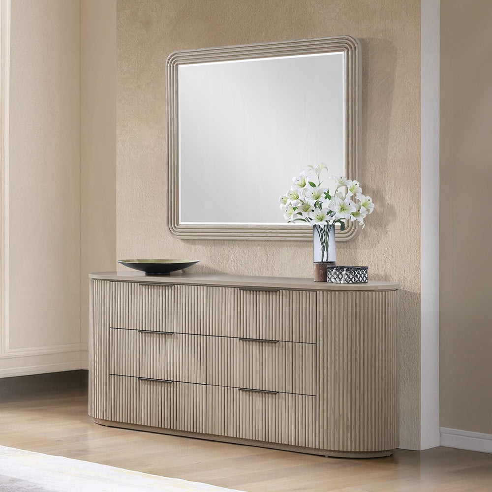 Chianti Luxury Beveled Edge Mirror - Light Oak