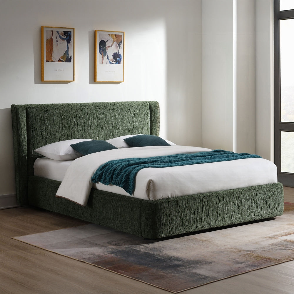 Purus Upholstered Platform Bed - Green