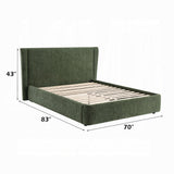 Purus Upholstered Platform Bed - Green