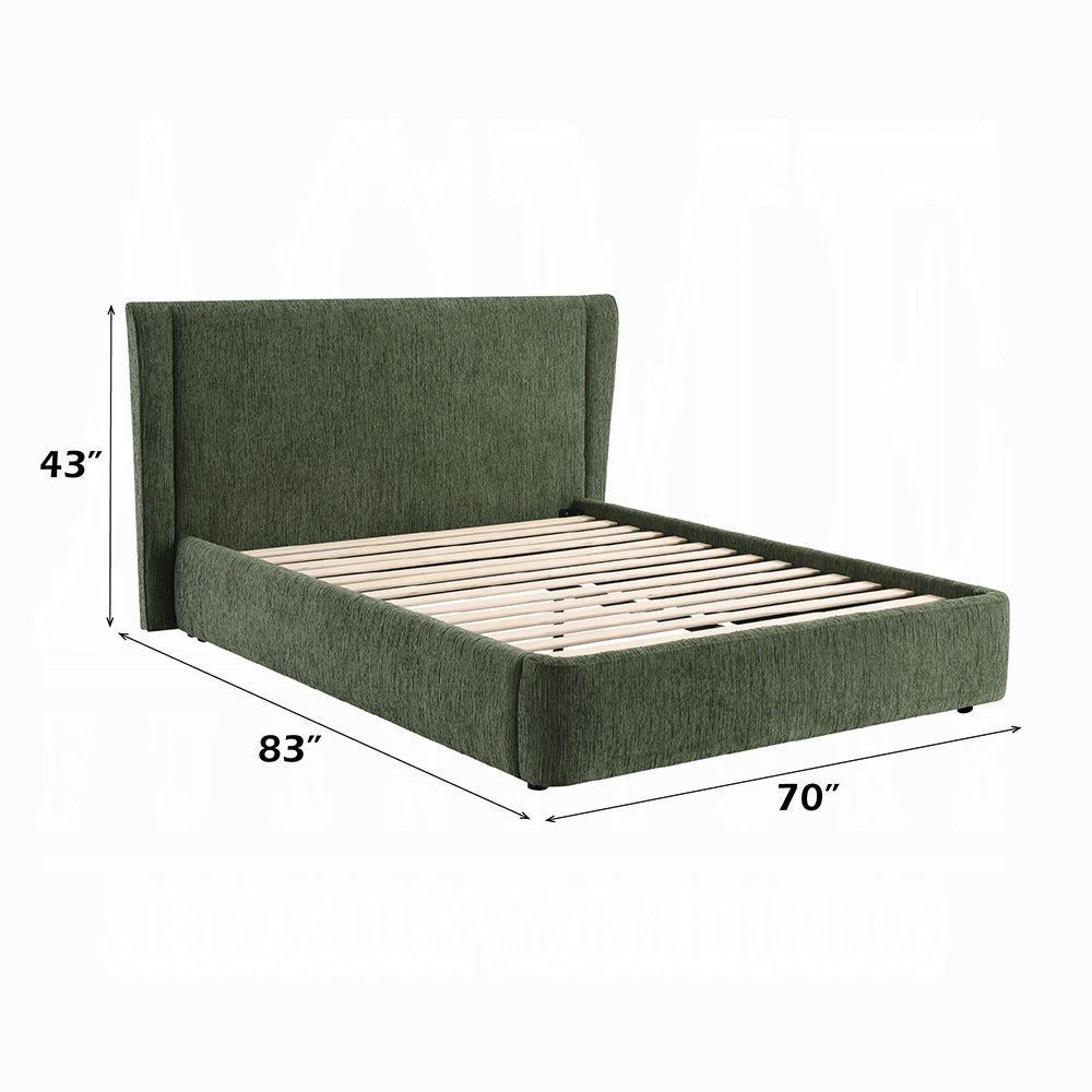 Purus Upholstered Platform Bed - Green