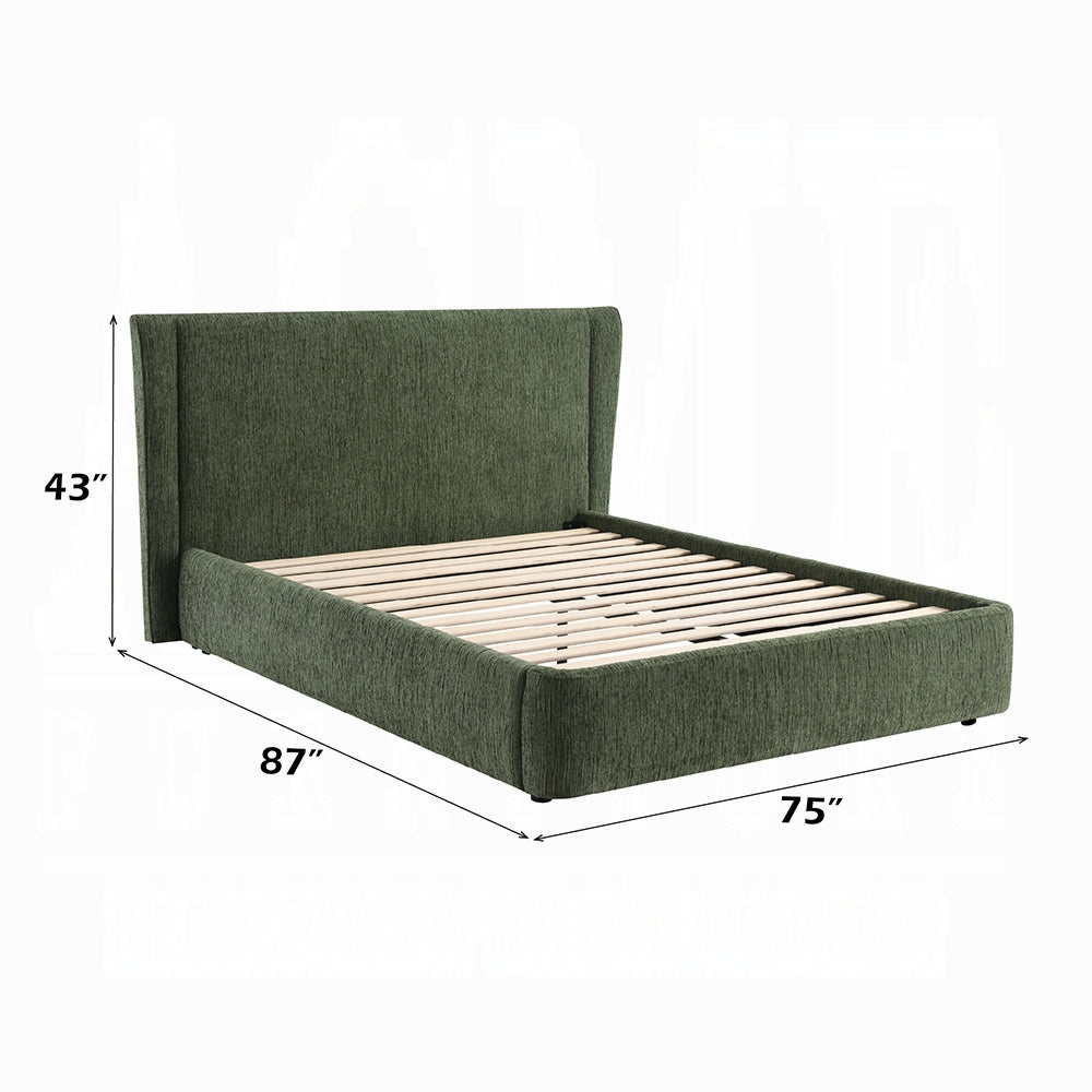 Purus Upholstered Platform Bed - Green
