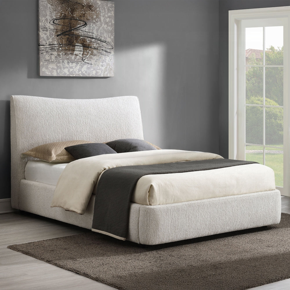 Tocan Upholstered Platform Bed - Beige