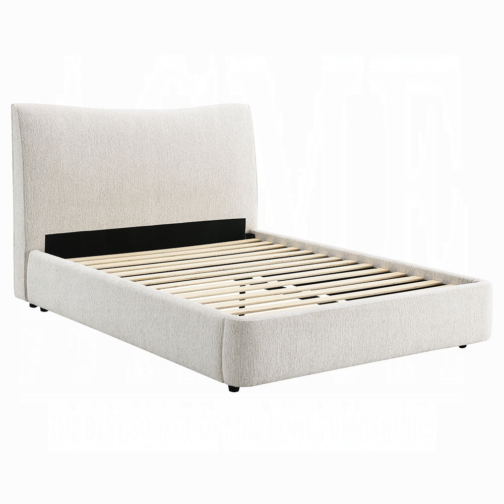 Tocan Upholstered Platform Bed - Beige