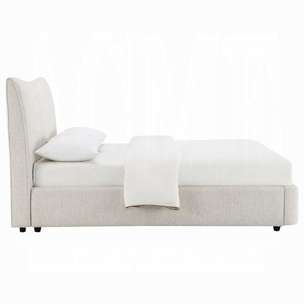 Tocan Upholstered Platform Bed - Beige