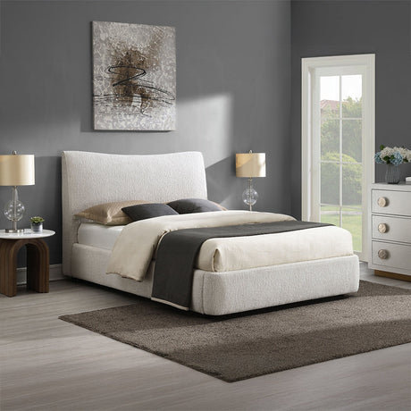 Tocan Upholstered Platform Bed - Beige