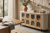 Bellamy oak sideboard in a dining room beside a wood dining table