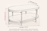 Bellano dimensions on a pencil sketch of the table: 44 in long, 24 in deep, 18.5 in high