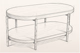 Pencil sketch of the Bellano coffee table, three-quarter view from above
