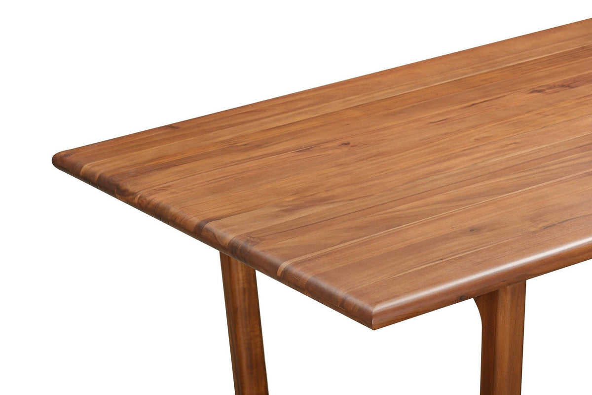 Close-up of a Bernalda corner in Honey Brown: the rounded corner, the slim rounded edge and a frame post below