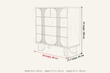 Bienno dimensions on a pencil sketch of the chest: 39 in wide, 17.7 in deep, 41 in high