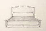 Pencil drawing of the Bolsena bed traced from the front view