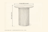 Bolzano dimensions: 35 in round, 36.61 in high
