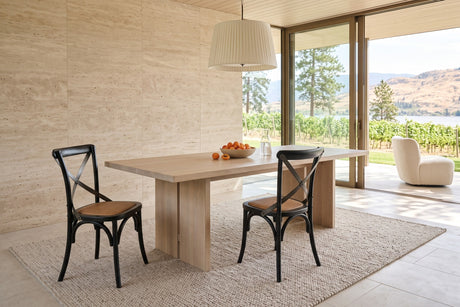 Borghetto Cross Back Rattan Seat Dining Chair (Set of 2)