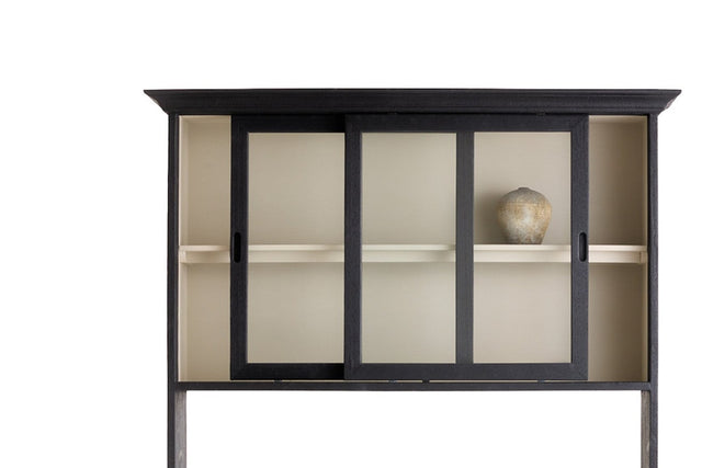 Bramwell Wood Hutch and Sideboard with Glass Doors - Sliding Glass Doors