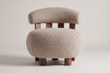 Brescia armless boucle accent chair in Light Brown
