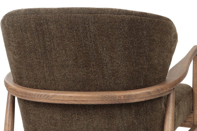 Briar Ash Wood Fabric Accent Chair - Curved, Wrapped Back
