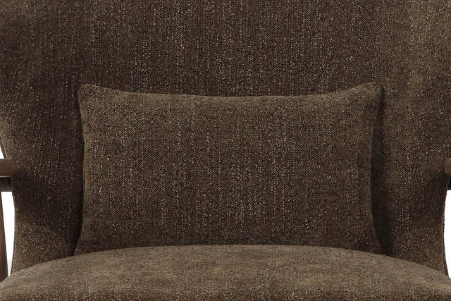 Briar Ash Wood Fabric Accent Chair - Lumbar Pillow Included