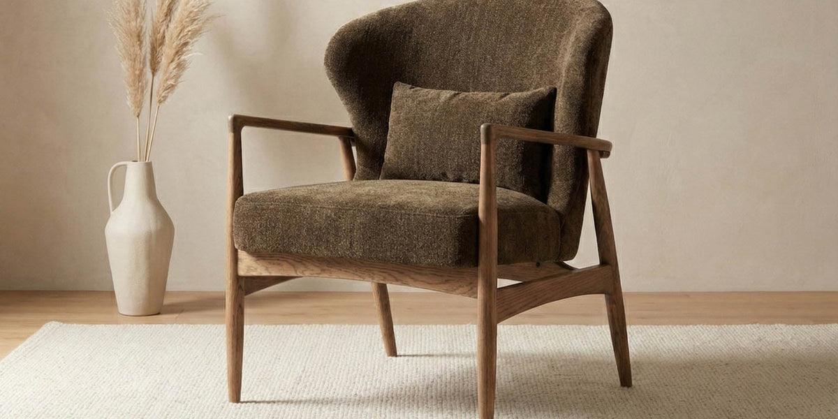 Briar Ash Wood Fabric Accent Chair