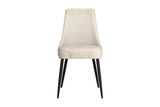 Bryce dining chair in light beige faux leather, front view