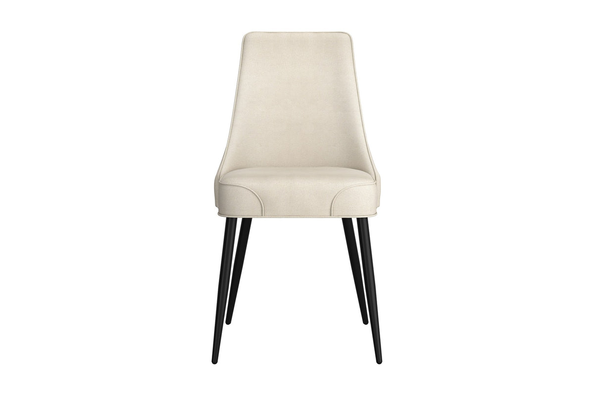 Bryce dining chair in light beige faux leather, front view