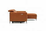 Andria Distressed Italian Aniline Leather Power Reclining Sectional Sofa