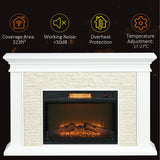 Archie 31.5" Electric Freestanding Fireplace with Mantel and Overheat Protection - White