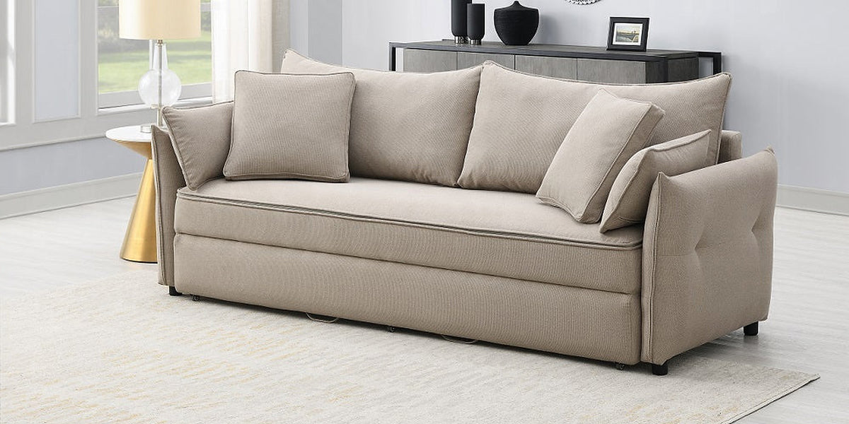 Cais Condo Size Sleeper Sofa w/Storage - Beige