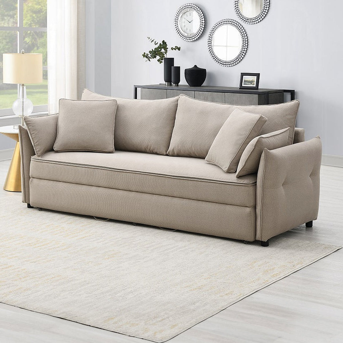 Cais Condo Size Sleeper Sofa w/Storage - Beige