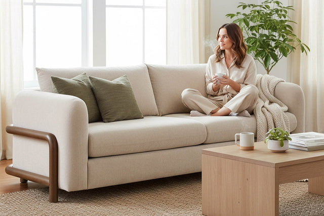 Calista Fabric Sofa - Deep 24.1-Inch Seat