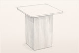 Pencil sketch of the Camerota side table, three-quarter view from above