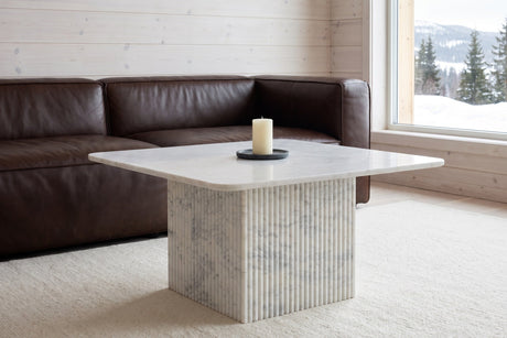 Campiglia Reeded White Marble Coffee Table