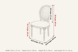 Candelo dimensions on a pencil sketch of the chair: 39 in high, 23.6 in deep, 19.9 in wide, seat height 19.7 in, back 20 in