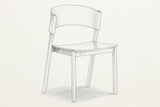 Pencil sketch of the Canelli dining chair, three-quarter view from above