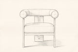 Pencil drawing of the Caorle chair traced from the front view