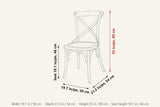 Castelmola dimensions on a pencil sketch of the chair: 35 in high, 19.7 in wide, 21.3 in deep, seat height 18.1 in