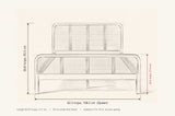 Certaldo bed dimensions: Queen 62.3 in wide, 36.8 in high, footboard 22.6 in, 83.07 in long